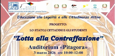 Lotta alla contraffazione: il 3 marzo incontro-dibattito nell’auditorium della scuola secondaria Pitagora