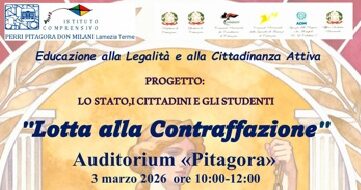 Lotta alla contraffazione: il 3 marzo incontro-dibattito nell’auditorium della scuola secondaria Pitagora